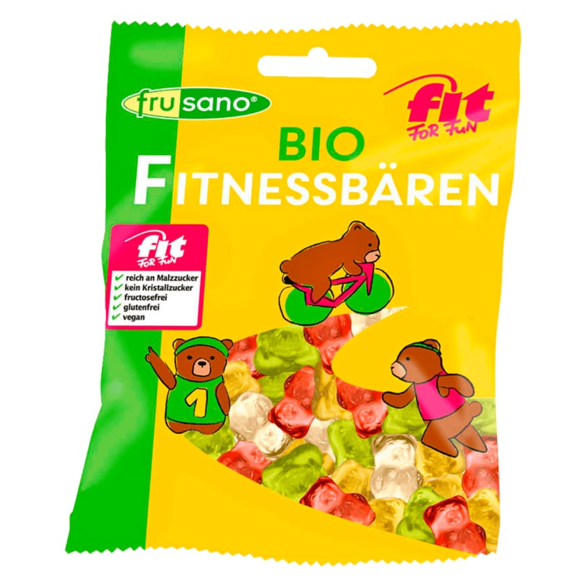 Frusano Bio Gummibären Fitnessbären fructosefrei vegan 100g